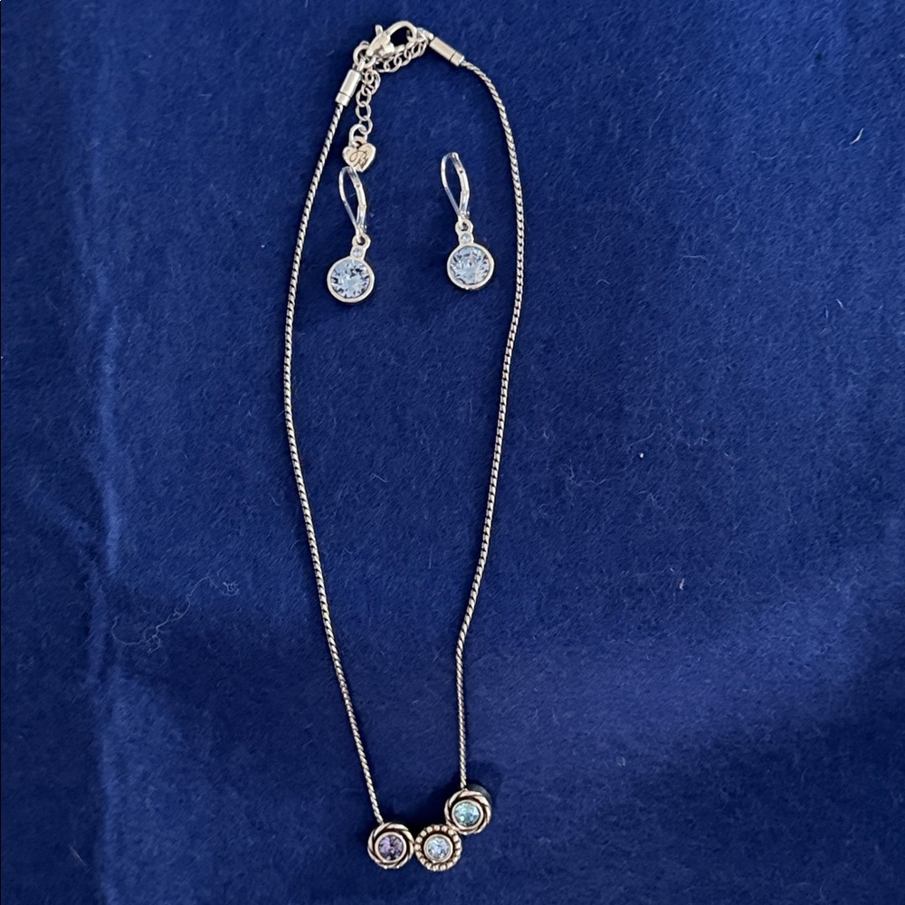 Brighton Halo Orion Trio Blue & Purple Swarovski Crystal
Necklace & Earrings